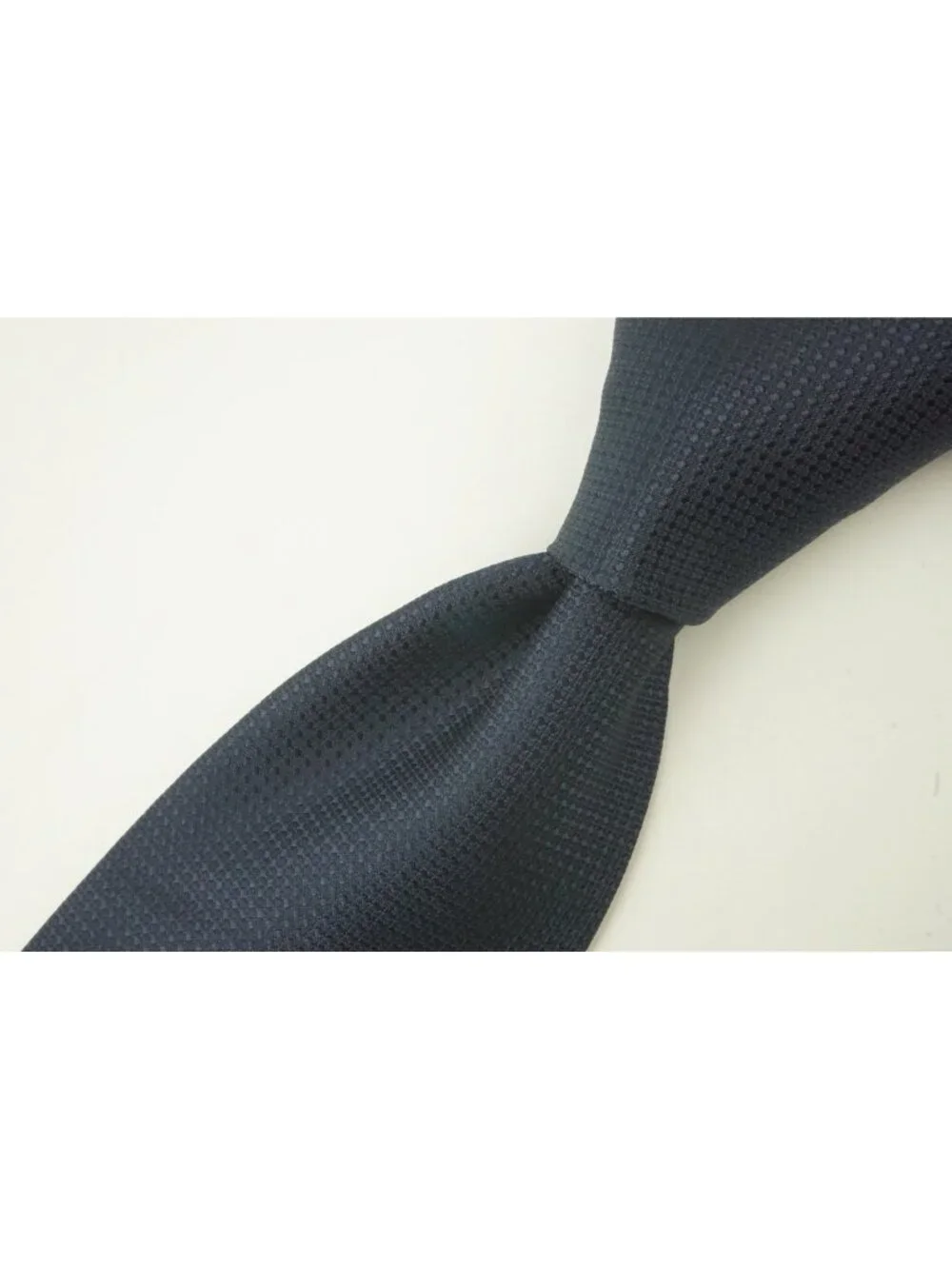 Canali Solid Navy Blue Woven 100% Silk Tie Brand New With Tags